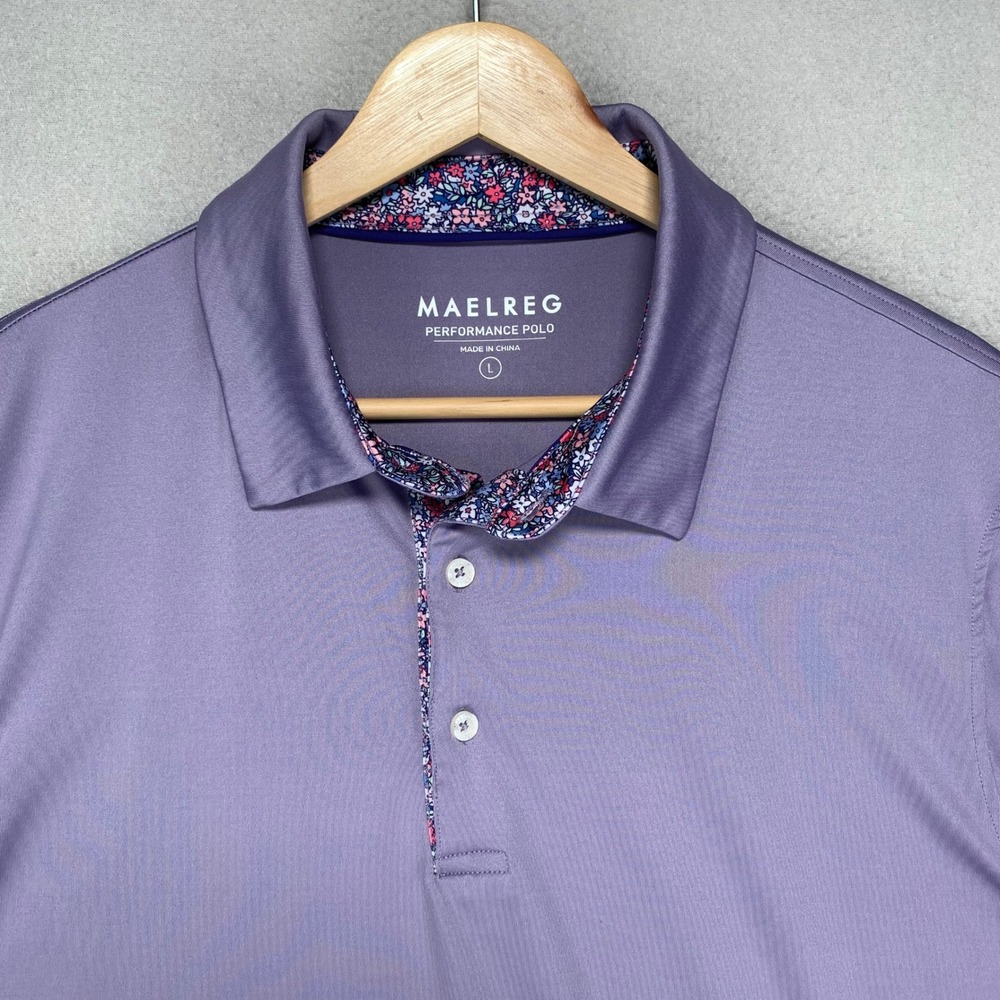 Maelreg Performance Polo Mens L Purple Short Sleeve Golf Career‎